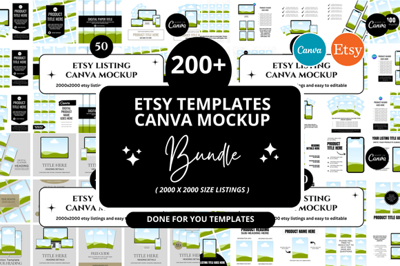 207 Etsy Canva Mockup Bundle: Your Digital Shop Toolkit
