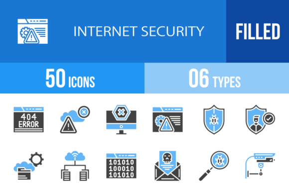 50 Internet Security Blue Black Icons: Your Visual Toolkit
