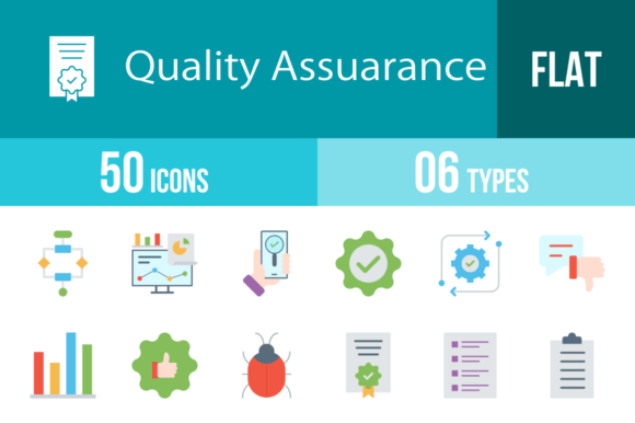 50 Quality Assurance Flat Multicolor Icons for Modern Design