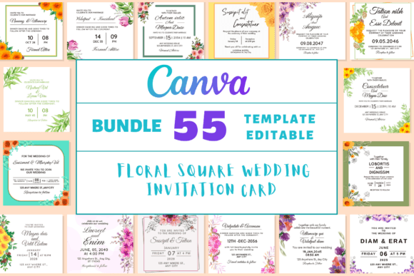 55 Floral Square Wedding Invitation Card: A Designerβs Guide to Elegant Canva Templates