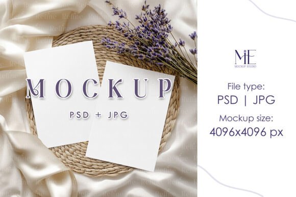 Double Invitation Mockup Greeting Card: A Realistic Design Showcase