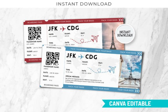 Editable Paris Trip Boarding Pass Canva: A Creative Asset for Storytellers