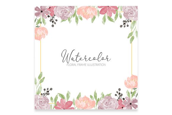 Elevate Projects with a Watercolor Square Rose Floral Frame