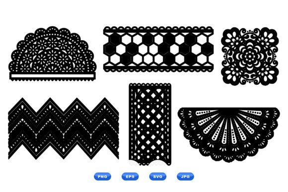 Intricate Lace Border SVG Pack: Ornate Vectors for Craft and Design