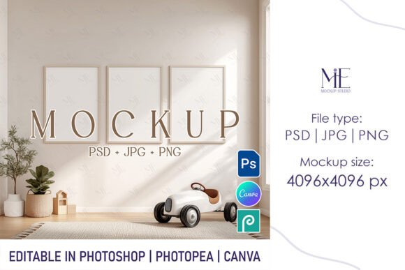 Perfecting Your Kids Room Decor with A3 Frame Mockups