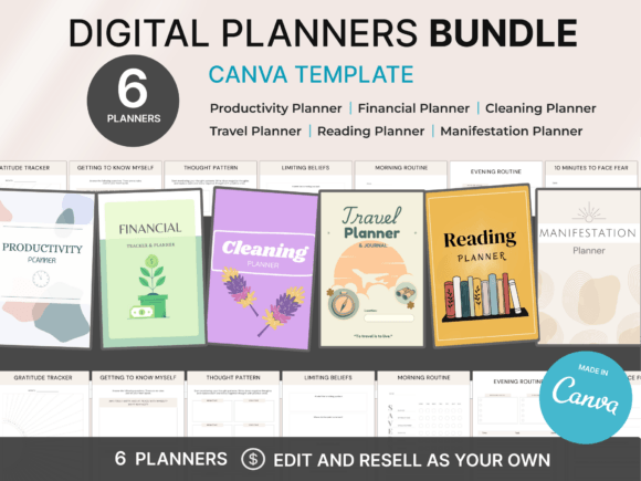 Skip the Design Phase: Launch Your Digital Product Business with 6 Ready-to-Sell Digital Planners