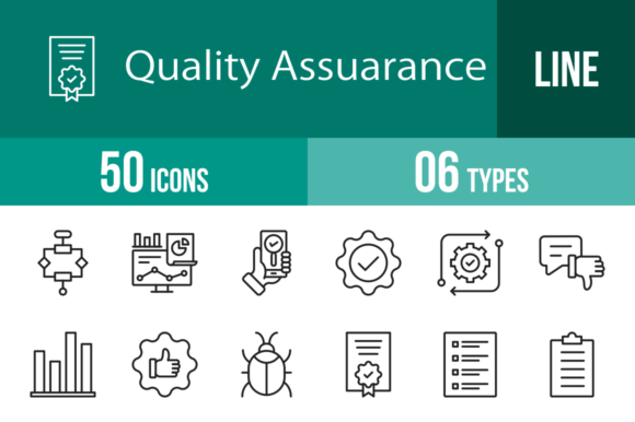 Streamline Your Visual Language with 50 Quality Assurance Line Icons