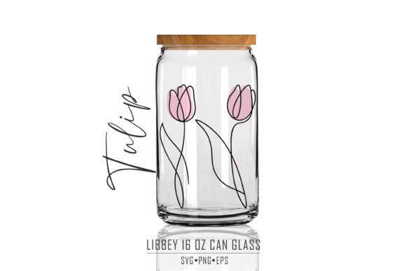 Tulip Line Art 16 Oz Can Glass Template: Your Next Craft Project